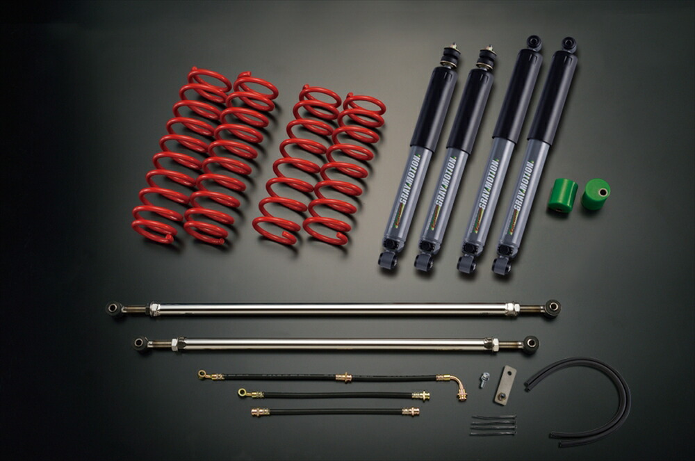 【JB23 JB33 JB43 リフトアップ サスペンションキット】ジムニー JB23 JB33 JB43 3インチ アップ【SS EX GR セット】モーターファーム FSSJBEXGR|モーターファーム