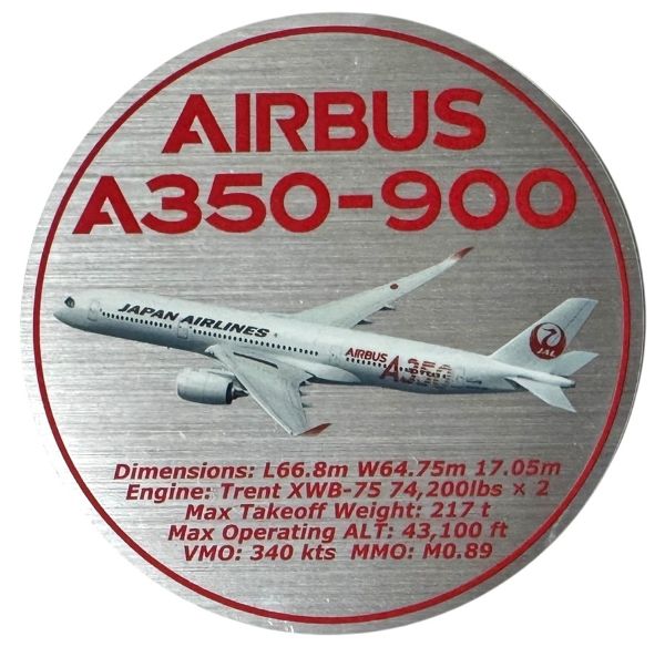 A350-900のシールです Japan Airlines Airbus A350-900 JA02XJ – DRAW Decal