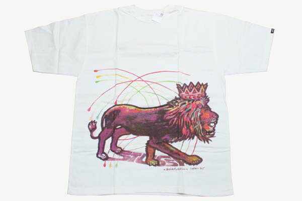 【継続期間押さえる尖んがり10倍】ステューシー XL カスタメイド Lemi プルオーバー 白 STUSSY CUSTOMADE 4WARD 4EVER TEE 黒いこと 写真絵 百獣の王 ラスタ 押さえる 半袖 新品