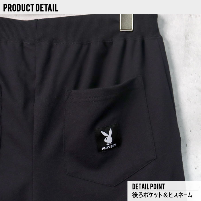 【ZI-ONx送料無料】メンズSETUPセットアップPLAYBOYプレイボーイワンポイント刺繍半袖Tシャツハーフパンツ上下セットカジュアルMLXL「P32-103.105」