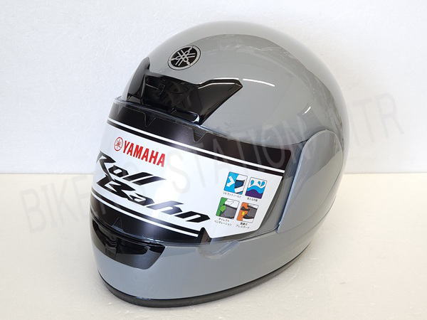 当店在庫あり! YAMAHA ヤマハ 純正 ワイズギア YF-1S TF Roll Bahn Nグレー 音叉マーク フルフェイス ロールバーン ヘルメット 管理T|BIKER’S STATION MTR