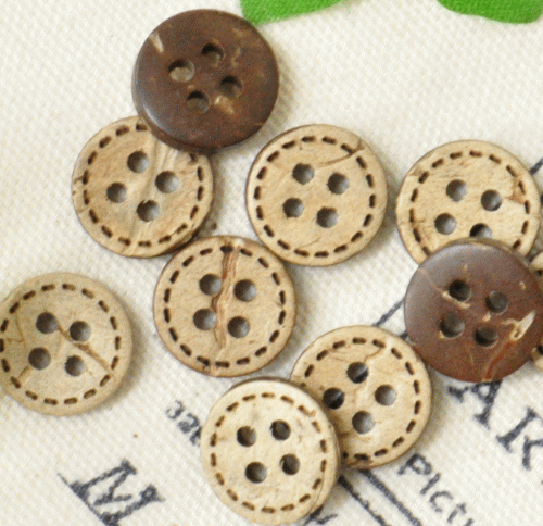 楽天市場 ステッチココナツボタン 直径10mm １０個セット ココナッツ ボタン ココナツ ボタン ナチュラル 木 釦 ぼたん 手作り工房 ｍｙ ｍａｍａ