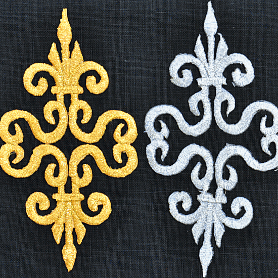 楽天市場】【アイロン接着】刺繍モチーフ タイプB シルバー : 衣装生地