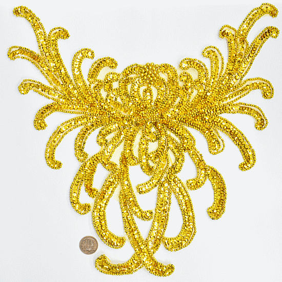 楽天市場 スパンコール モチーフ ワッペン ゴールド 約32cm 1枚 材料 スパン ビーズ キラキラ ポイントコスチューム チア バトン 新体操 手作り 手芸 ハンドメイド 手作り工房 ｍｙ ｍａｍａ