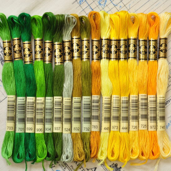 楽天市場 ｄｍｃ社の刺繍糸 25番糸 グリーンからイエロー系17色 刺しゅう 刺繍糸 ミサンガ 刺しゅう糸 マクラメ 手作り工房 ｍｙ ｍａｍａ