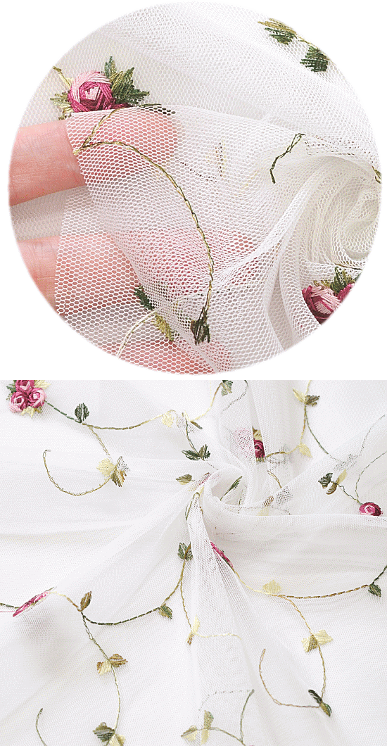 超特価セール 刺繍チュールレース セット 白 花 メルヘン 素材 布 生地 プリンセス はぎれ 在庫処分セール Campustitan In