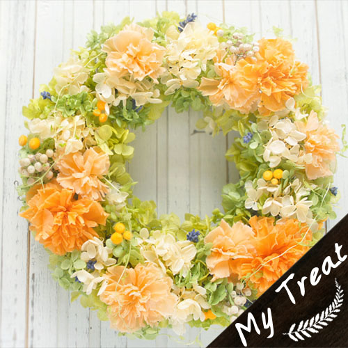 楽天市場】ダリアリース アートフラワー(造花) プリザーブドフラワー