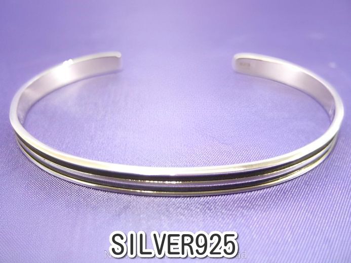 横浜最新 しろがね色SILVER925銀 伝達ルート柄磨き完成♪引き付けるの銀バングル 13ｇ 巾6粍 メンズレディース 貨物輸送無料腕輪19