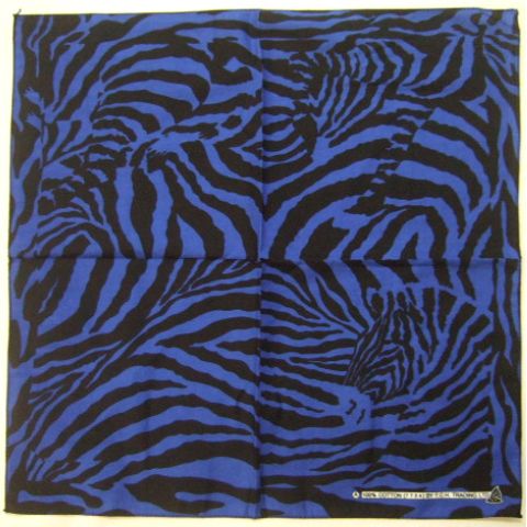 楽天市場】バンダナ || ZEBRA ゼブラ柄 ブルー 青×黒 100
