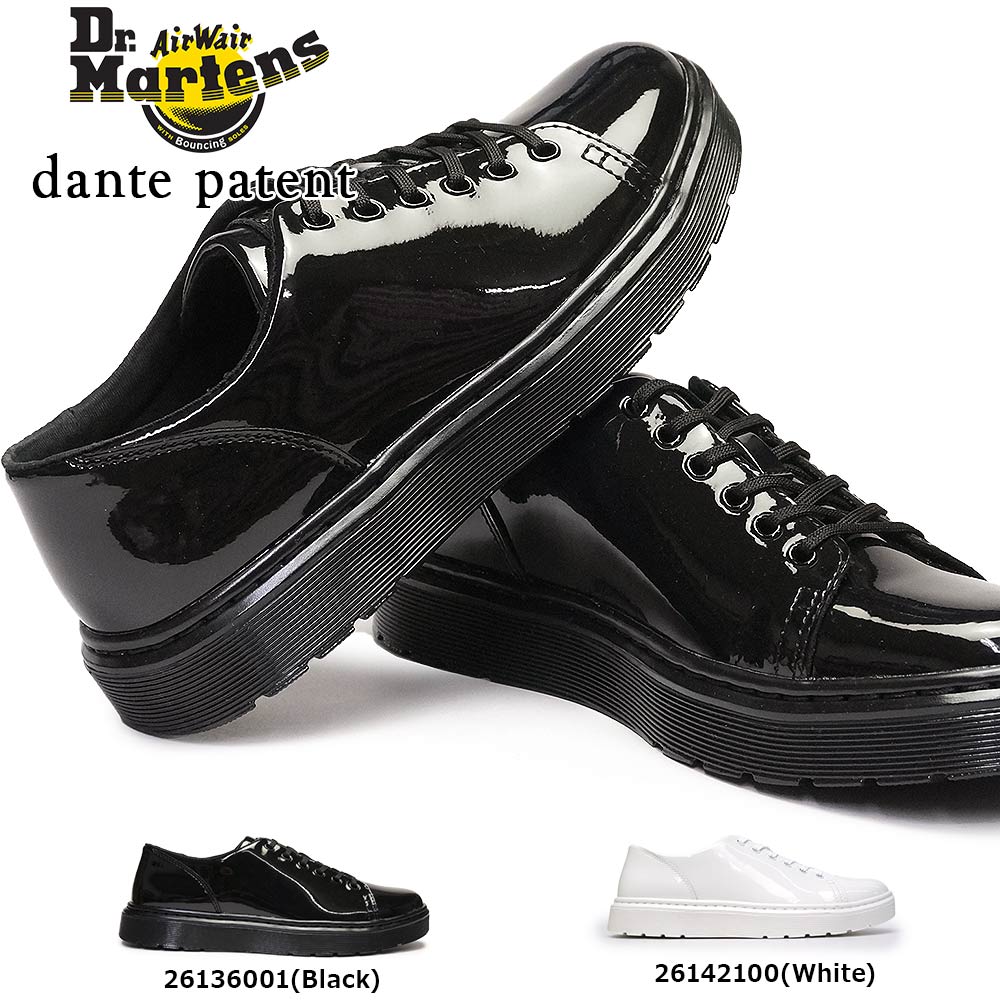 流行 ドクターマーチン Dante Patent レザースニーカー 白 黒 ユニセックス メンズ レディース ローカット エナメル Dr Martens Vibe ついに再販開始 Outlineajans Com