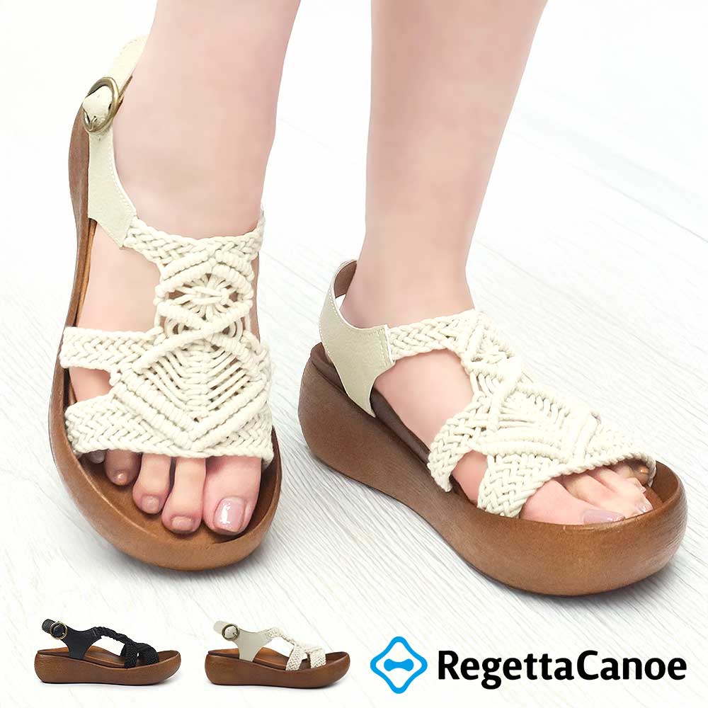 【ポイントアップ4/10(金)1:59まで】リゲッタ サンダル レディース カヌー CJBH3010 3E 厚底 Regetta Canoe