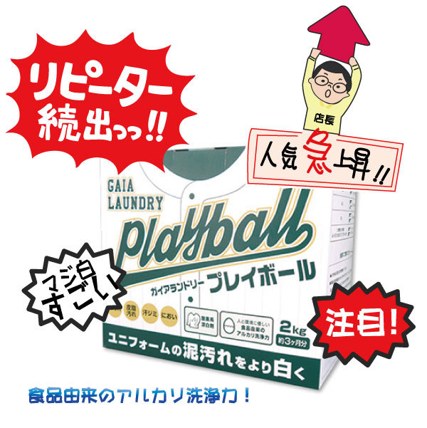 ガイアランドリー プレイボール Playball 2kg 10箱 洗濯用粉末洗剤 泥汚れ 専用 泥汚れの落とし方 泥汚れ 洗剤 野球 ユニフォーム 汚れ シミ 子供 粉洗剤 頑固な汚れ つけ置き 野球 サッカー 柔道着 ラグビー 脱臭 アルカリ洗浄 メーカー直送 Sandjfisheries Co Uk