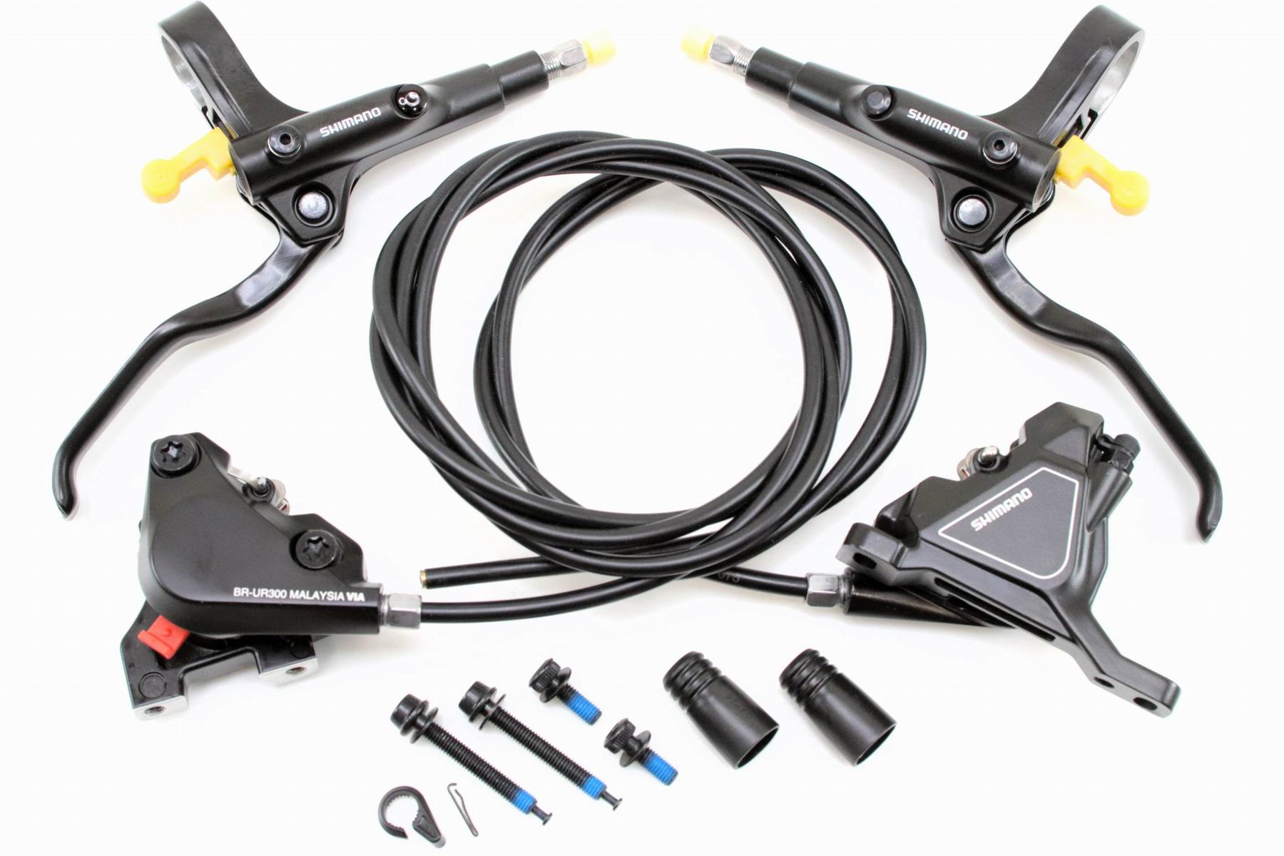 【即納】シマノ（SHIMANO） 差し交わす自動二輪車用 滑っこい赤ちょうちん用 導線室内装飾相応う 滑っこいマウント 高性能 油圧レコード盤打ちきり BR-UR300 BL-MT200 回転子無 前後仕掛ける 黒いこと 自転車用パーツ-スポーツ・アウトドア