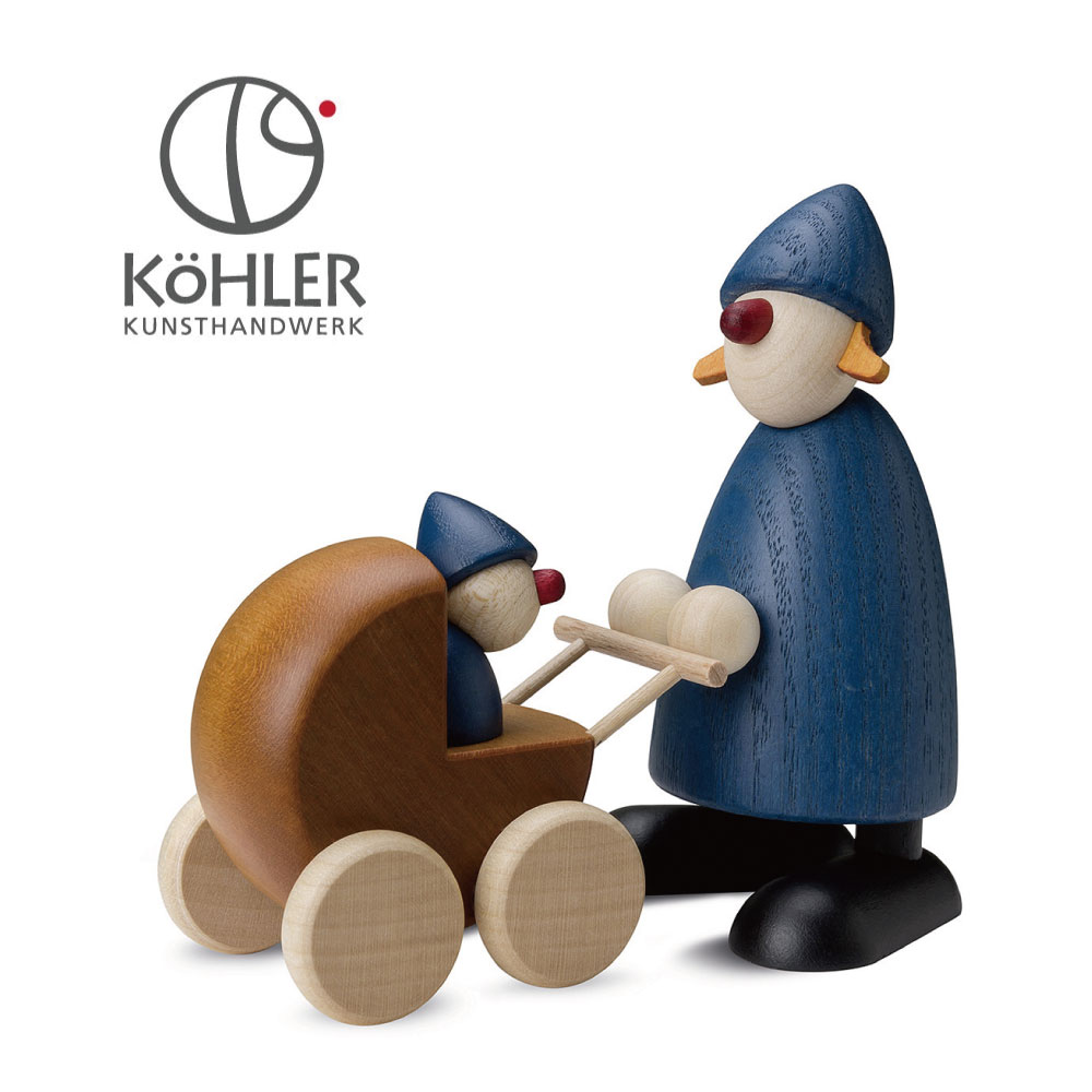 ドイツ製 木製 ベビーカー Kohler クリスマス オーナメント 置物 インテリア 飾り サンタ 北欧 おしゃれ ヨーロッパ雑貨 オブジェ Andapt Com