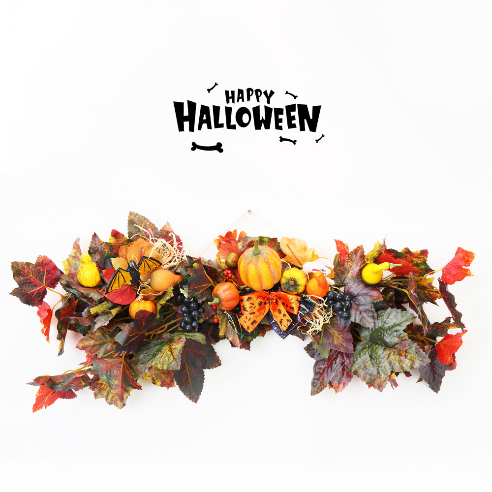 ハロウィンナチュラルスワッグ 飾り 装飾 ディスプレイ ゴースト オブジェ ハロウィーン ハロウィン HALLOWEEN 店舗装飾 インテリア デコレーション かわいい おしゃれ パンプキン かぼちゃ おばけ 魔女 魔法使い 秋