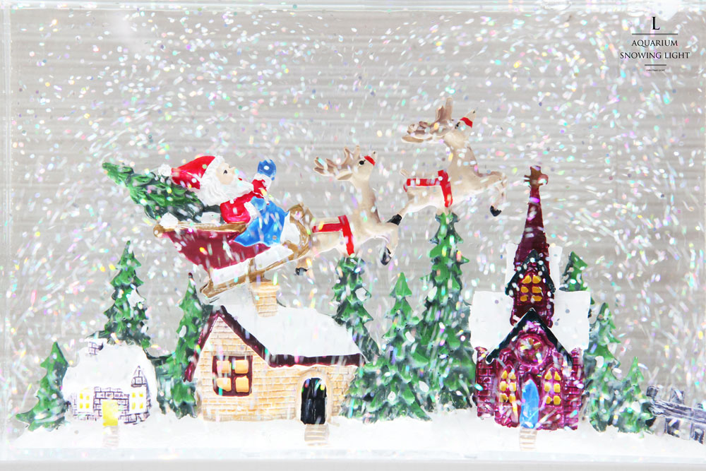 クリスマス スノードーム スノーイング ライト アクアリウム
