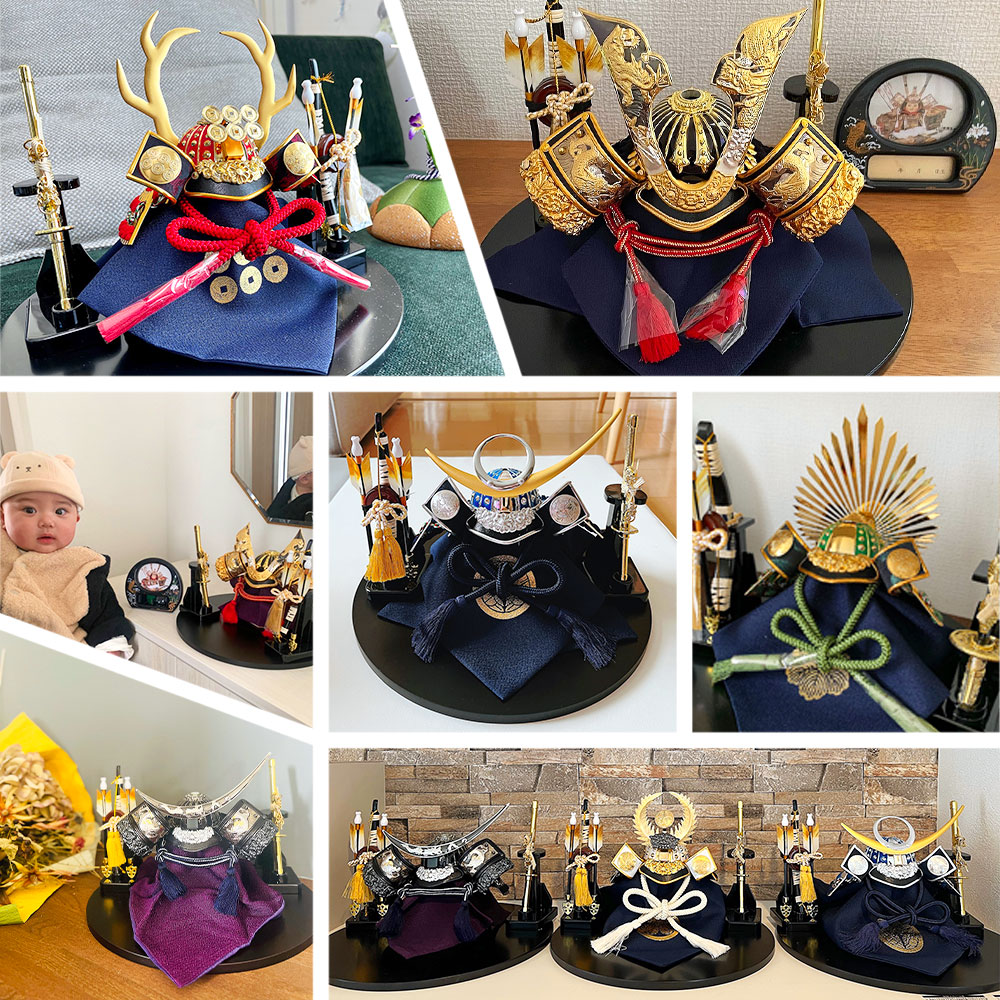 五月人形 コンパクト おしゃれ 兜飾り オルゴール付 端午の節句