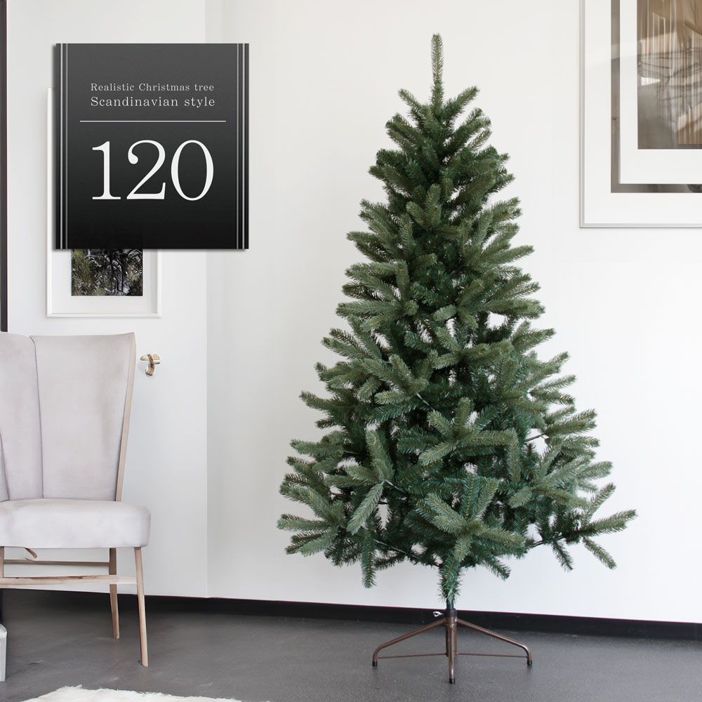 【2025年度分8月から予約受付】クリスマスツリー 120cm  樅 オーナメント ツリー おしゃれ ヌードツリー 北欧風 まるで本物 スリム 組み立て5分 20931