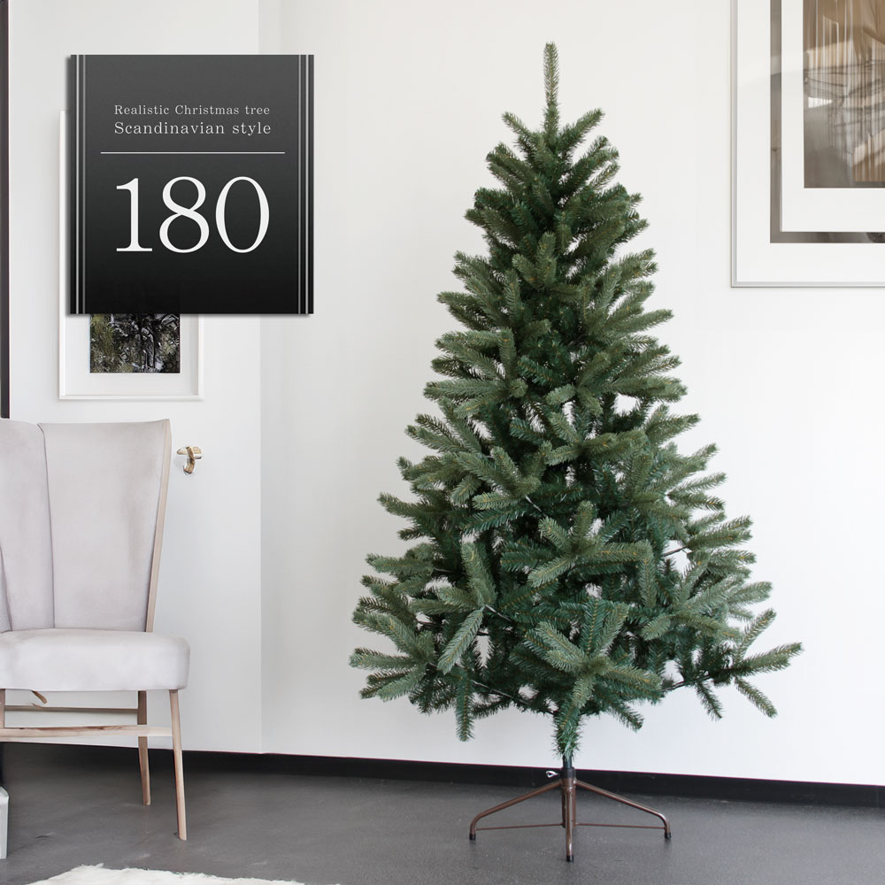 【2025年度分8月から予約受付】クリスマスツリー 180cm  樅 オーナメント ツリー おしゃれ ヌードツリー 北欧風 まるで本物 スリム 組み立て5分 20960