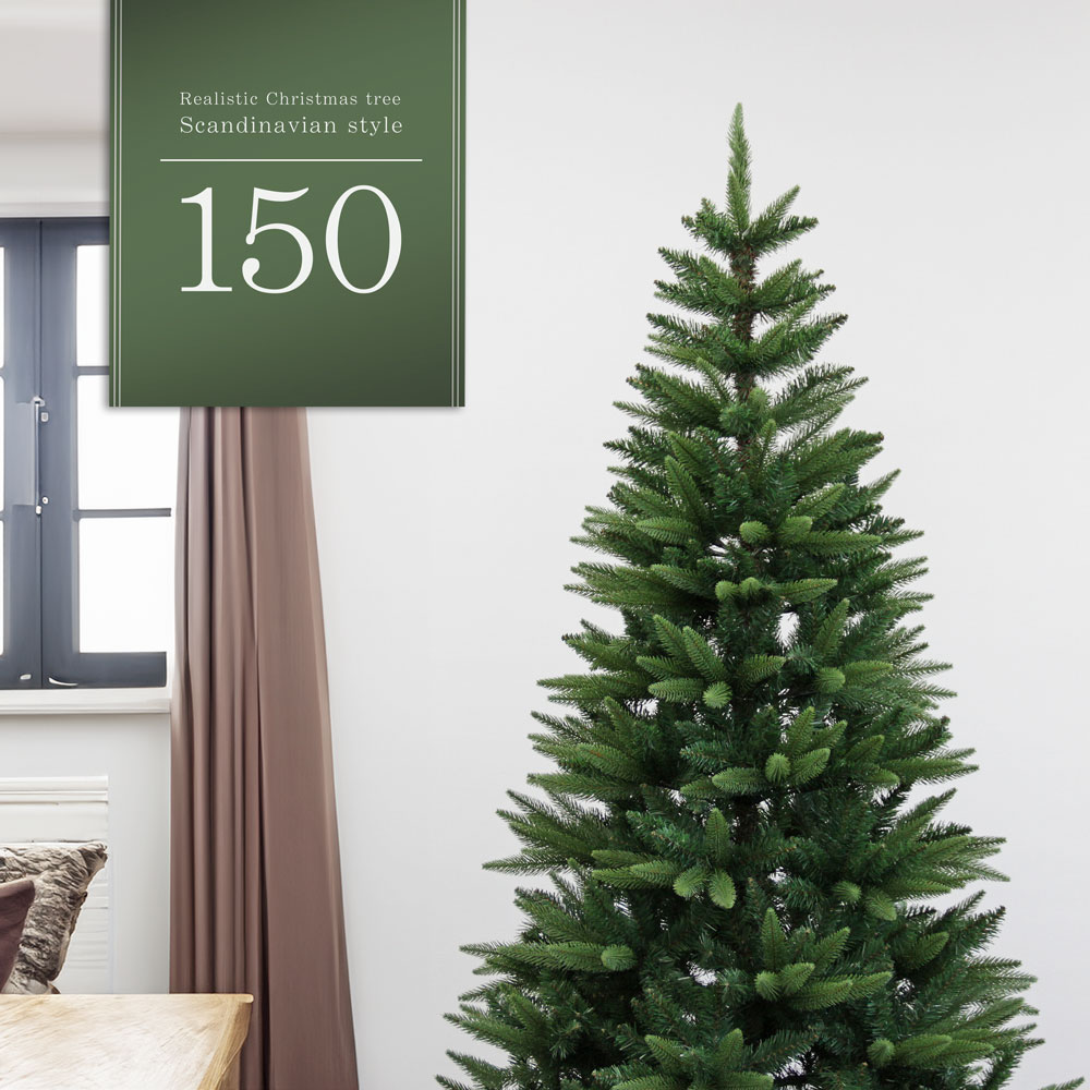 【2025年度分8月から予約受付】クリスマスツリー 150cm  樅 オーナメント おしゃれ ヌードツリー 北欧風 まるで本物 スリム 組み立て5分 散らからない 20966