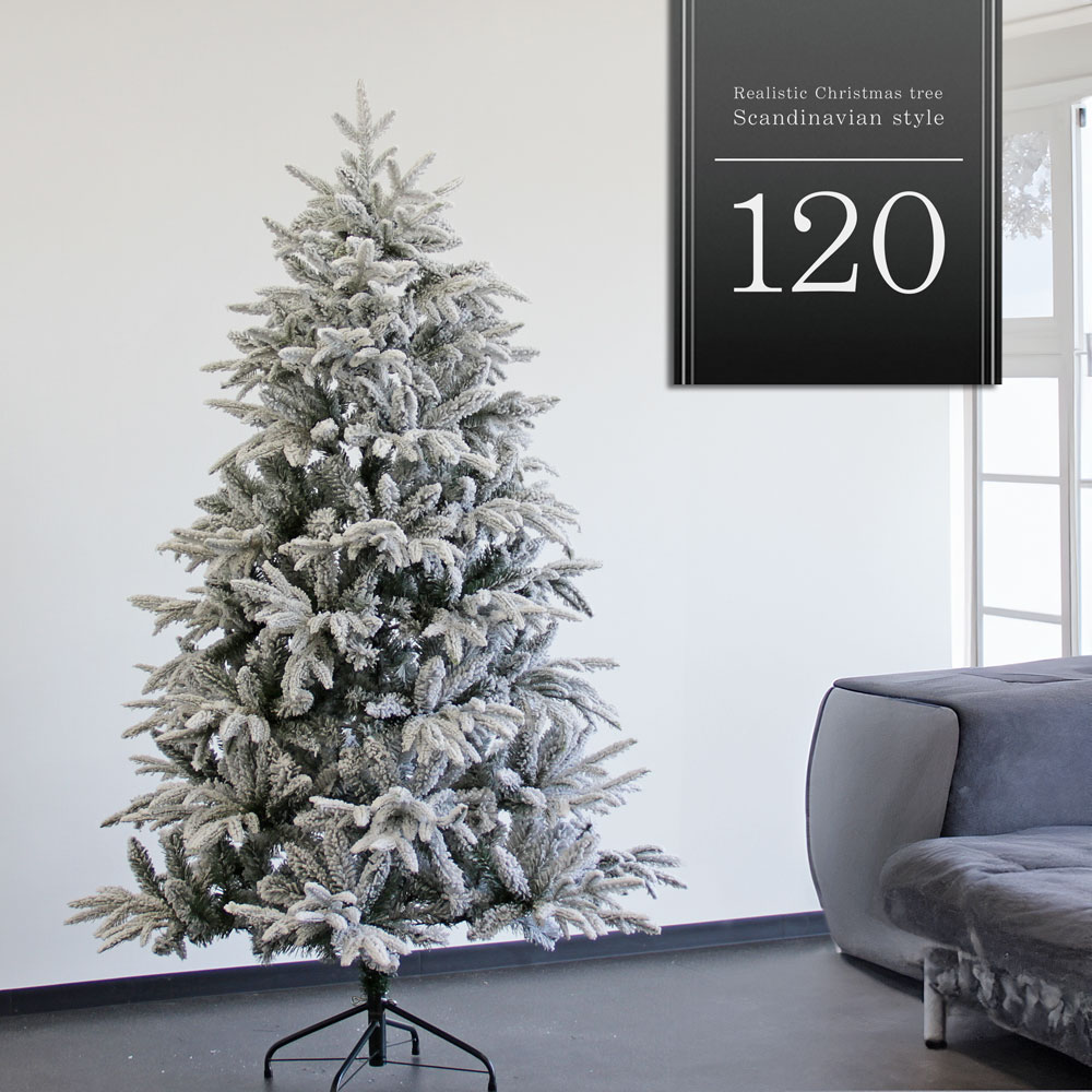 【2025年度分8月から予約受付】ホワイトツリー クリスマスツリー 120cm  スノー  ツリー おしゃれ ヌードツリー 北欧風 まるで本物 スリム 組み立て5分