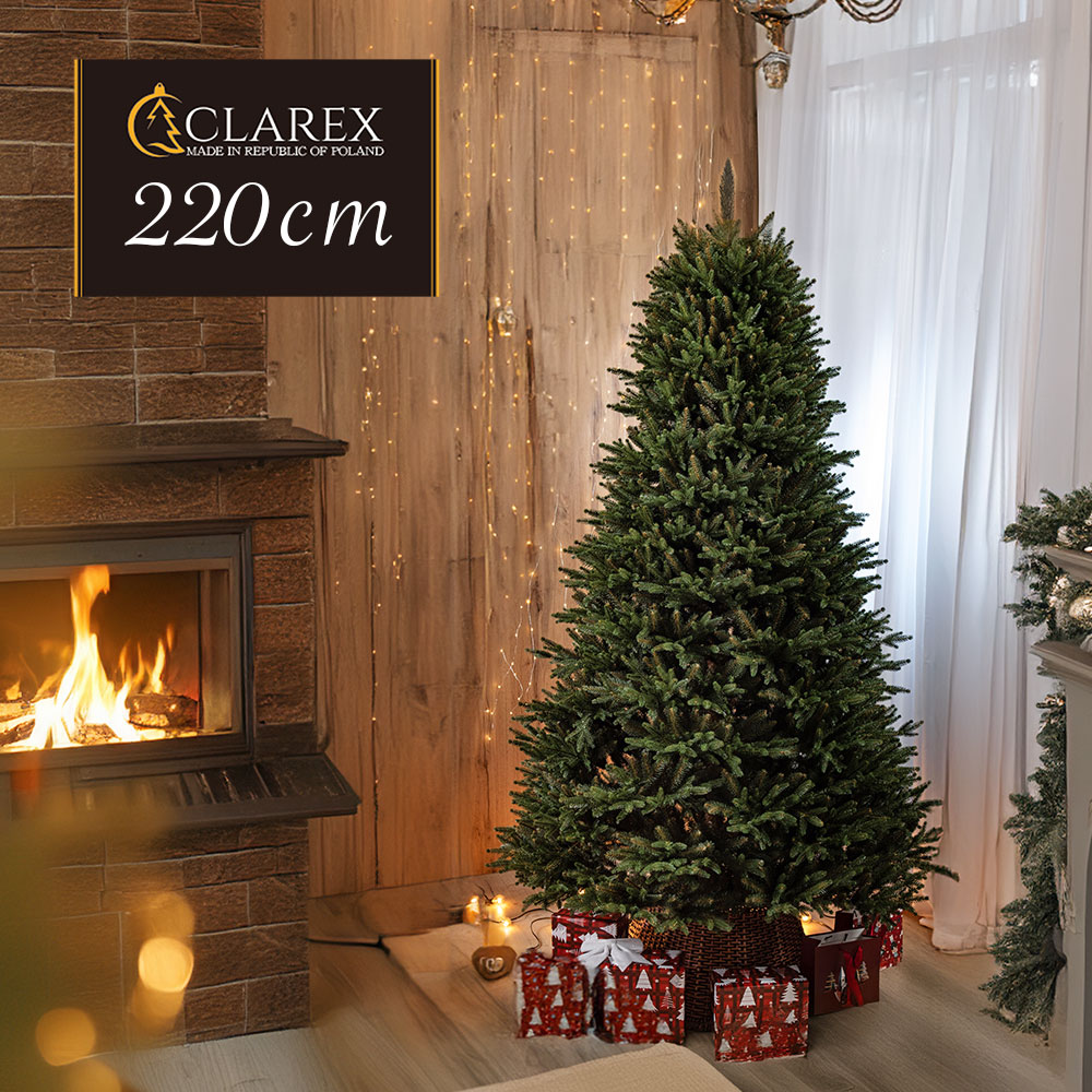 【2025年度分8月から予約受付】ヨーロッパメーカー「CLAREX」製の高級クリスマスツリー 北欧 おしゃれ 220cm ポーランド ヌードツリー オーナメント 飾り なし まるで本物 swierk