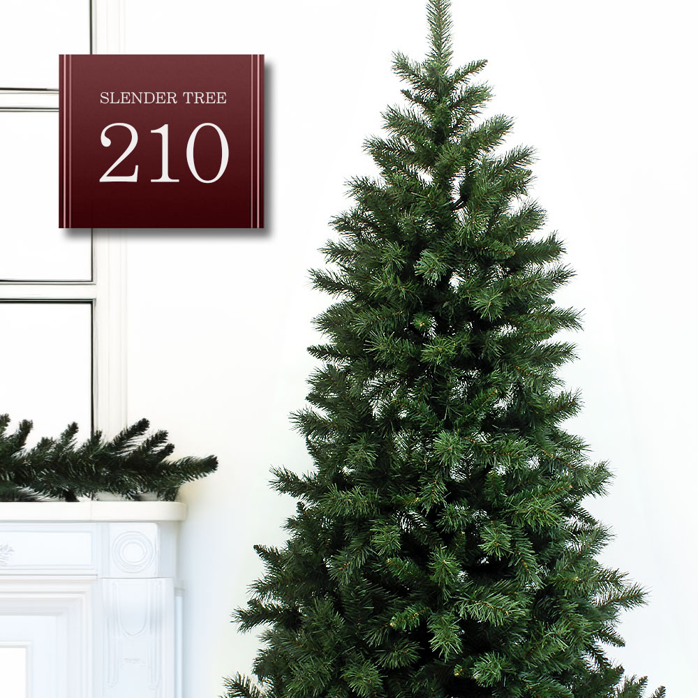 【2025年度分8月から予約受付】クリスマスツリー 北欧 おしゃれ スレンダーツリー210cm  オーナメント 飾り なし 2m 3m 大型 業務用