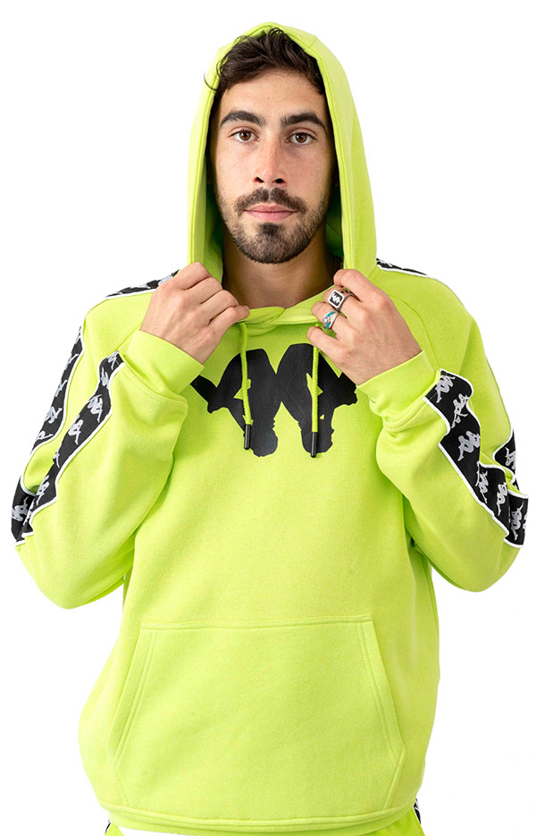 lime green kappa hoodie