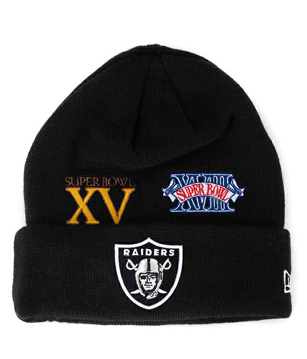 New Era ニューエラ ニットキャップ ビーニー Nfl レイダース Lv Raiders 9723 Cuff Knit Champion Beanie Black Ice Org Br