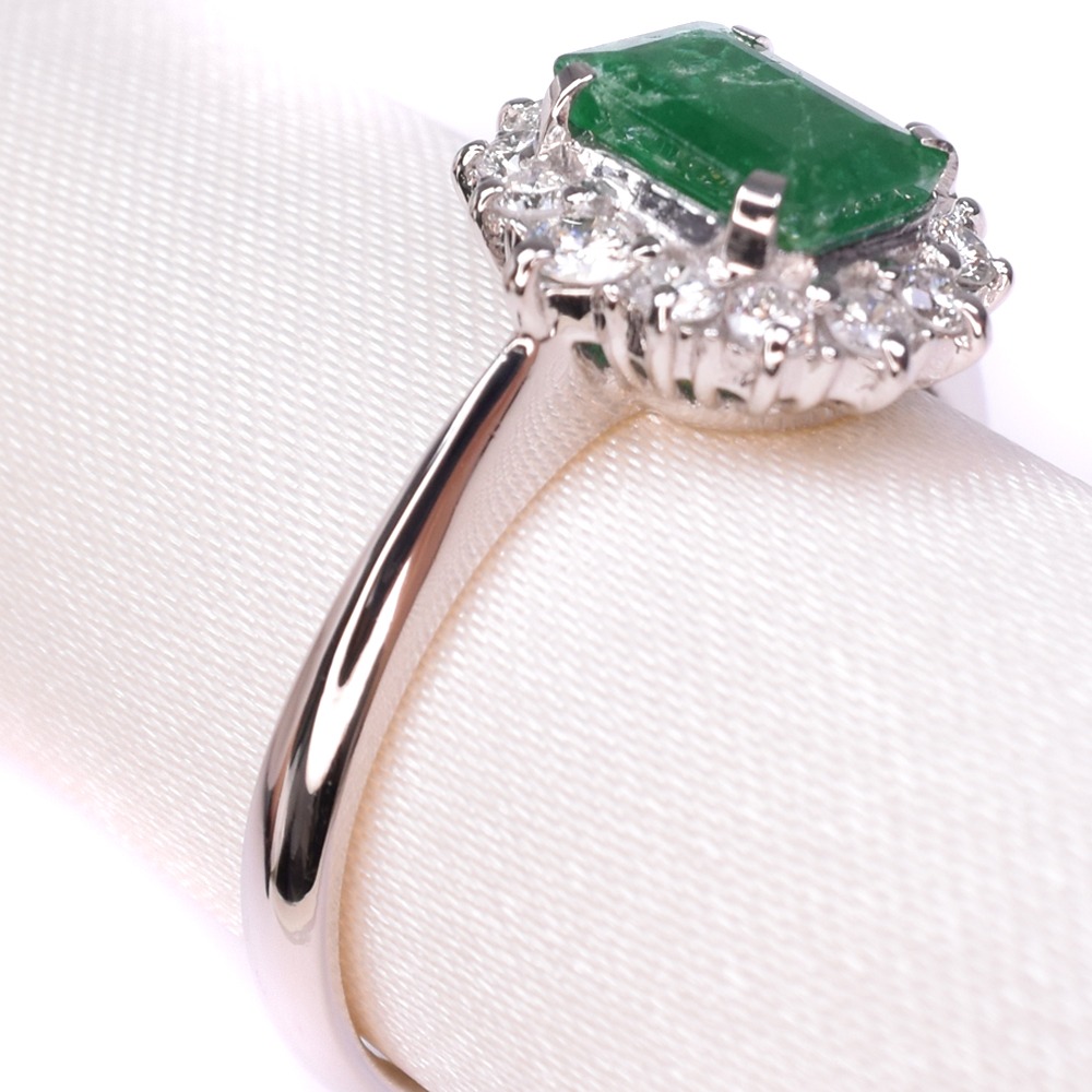 【楽天市場】エメラルド ダイヤ Pt900プラチナ 18号 緑 レディース リング・指輪【中古】SAランク：質にしきの【ブランド販売・買取】