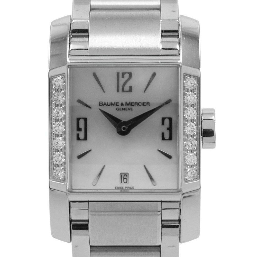 ボーム&メルシェ Baume & Mercier ディアマント 腕時計 ダイヤベゼル ステンレススチール シルバー クオーツ アナログ表示 ホワイトシェル文字盤 Diamant レディース【中古】A-ランク|質にしきの【ブランド販売・買取】