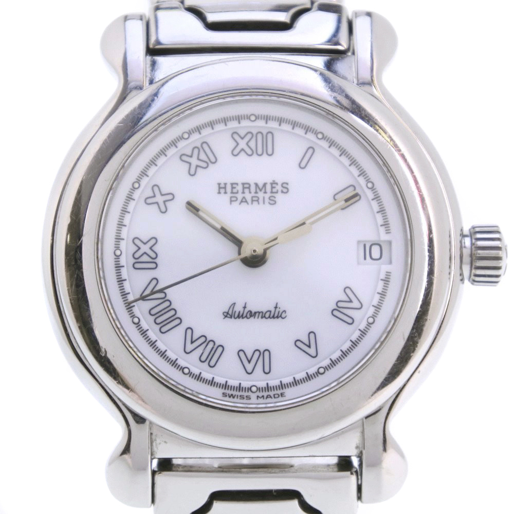 【楽天市場】【HERMES】エルメス ケプラー 裏スケ KP1.210 ステンレススチール シルバー 自動巻き レディース 白文字盤 腕時計