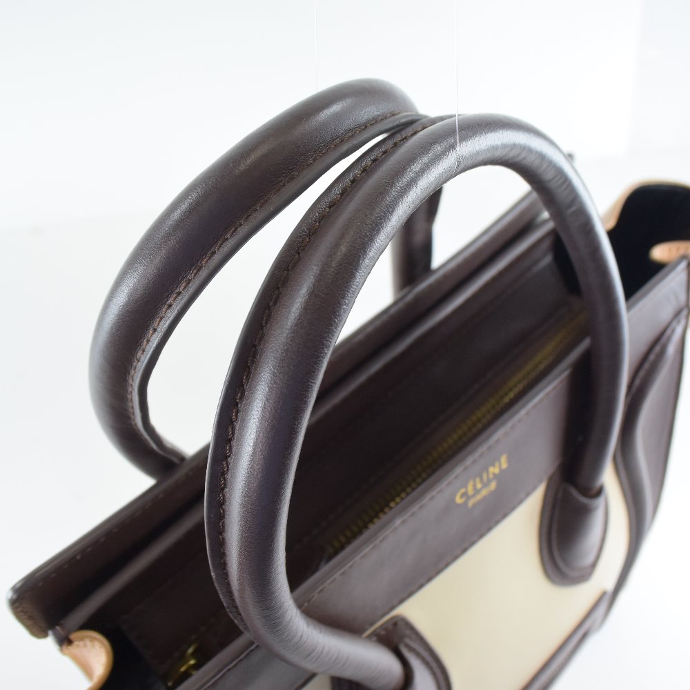 マイクロショッパー 質 セリーヌ K18 Celine トリコロール バイカラー 質にしきの ネックレス ブラウン ラゲージ カーフ ブランド販売 買取 中古 ハンドバッグ レディース テレビで話題 マイクロショッパー 質 セリーヌ K18 Celine トリコロール バイカラー 質にしきの ネックレス ブラウン ラゲージ カーフ ブランド販売 買取 中古 ハンドバッグ レディース テレビで話題