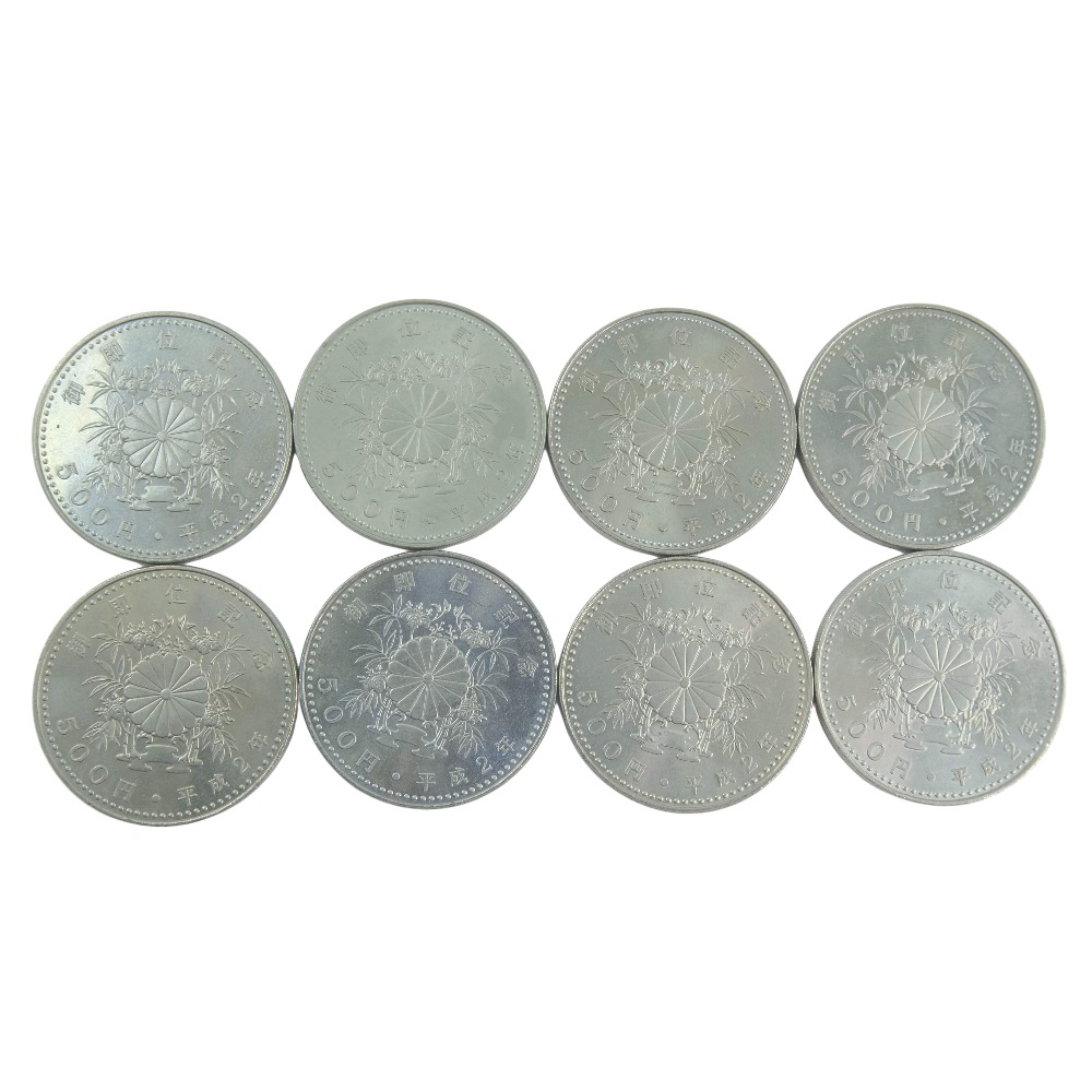 【スーパーセール10％OFF対象】大蔵省 Ministry of Finance 御即位記念 貨幣 記念硬貨 500円硬貨×8枚  Enthronement Commemoration _【中古】Aランク