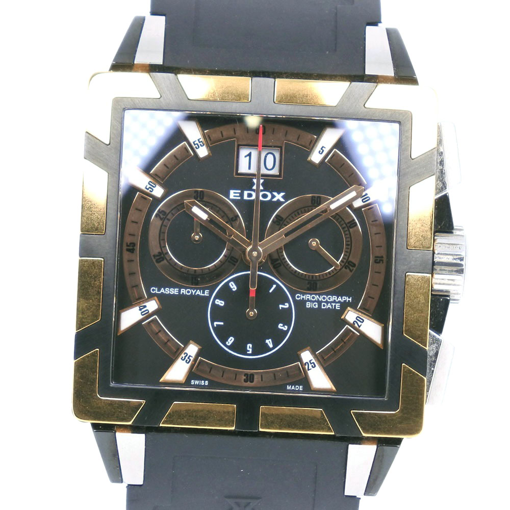 楽天市場 スーパーセール10 Off対象 Edox エドックス ロイヤルクロノ ステンレススチール ラバー ゴールド クオーツ メンズ 黒文字盤 腕時計 中古 質にしきの ブランド販売 買取 楽天市場 スーパーセール10 Off対象 Edox エドックス ロイヤルクロノ ステンレススチール ラバー ゴールド クオーツ メンズ 黒文字盤 腕時計 中古 質にしきの ブランド販売 買取