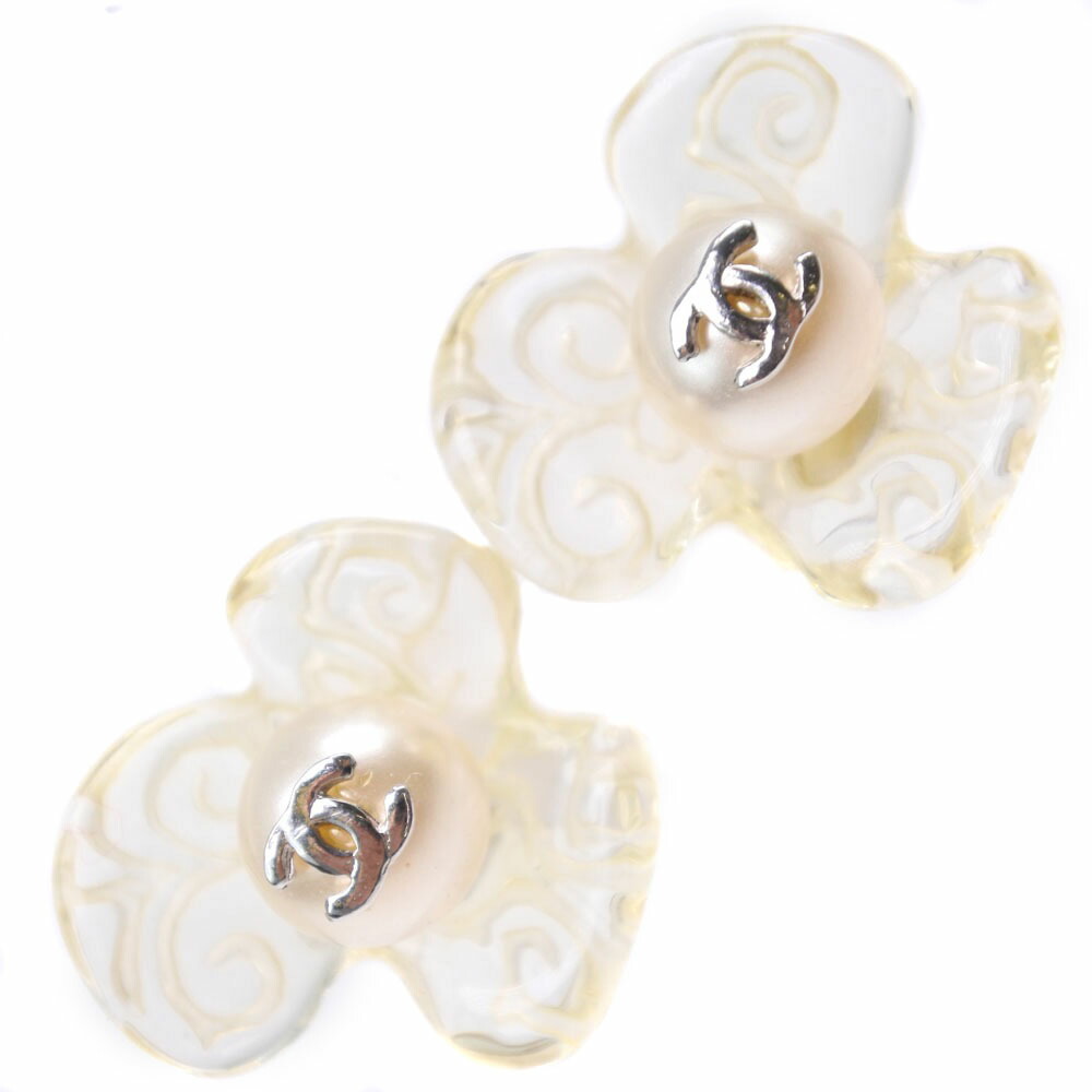 全品送料0円 フラワーモチーフ 花柄 Chanel シャネル ココマーク ピアス 中古 A ランク レディース 03p フェイクパール 3003 dlabs Com
