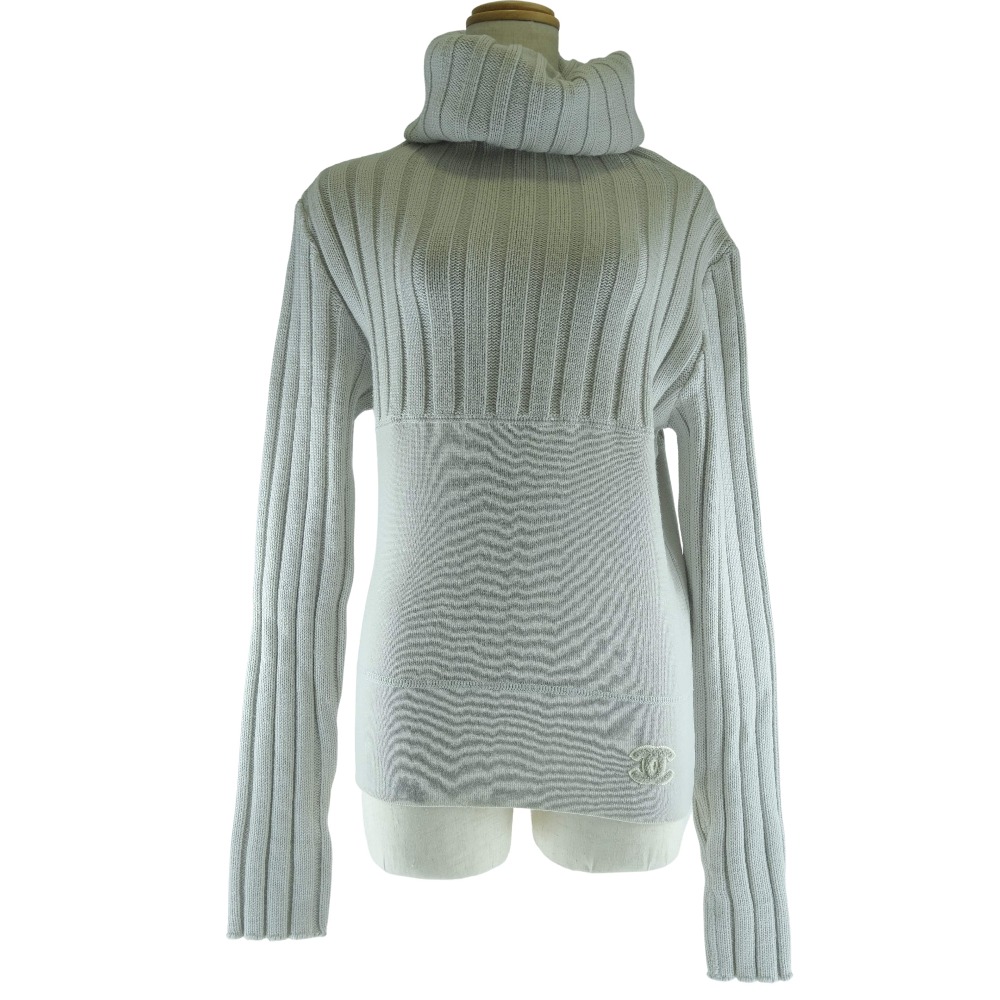Chanel シャネル タートルネック ニット ウール グレー レディース セーター 中古 Aランク Urbanmatter Com