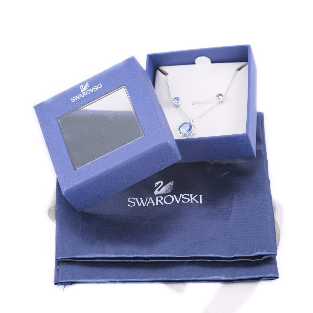 Swarovski スワロフスキー ネックレス ピアスセット クリスタル シルバー レディース ネックレス 中古 Aランク Runawayapricot Com