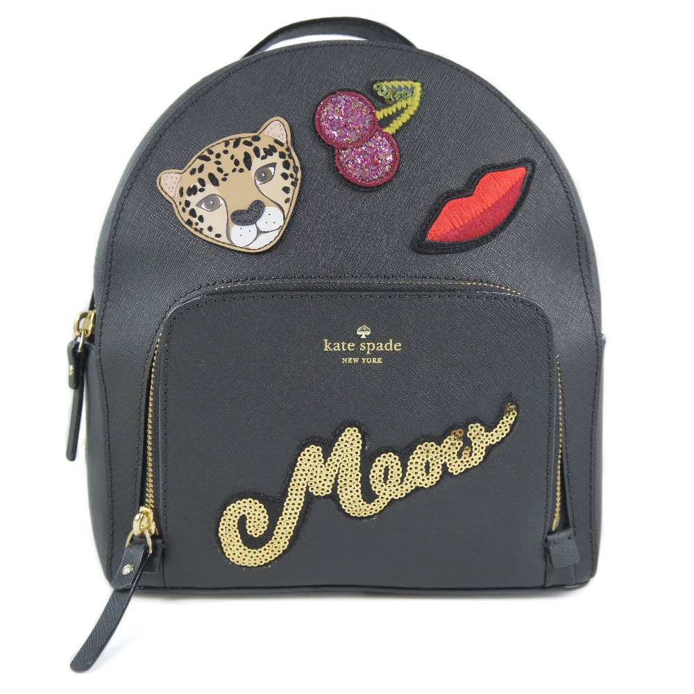 Kate Spade ケイトスペード リュック ステッチ レザー 黒 レディース リュック デイパック 中古 A ランク Mozago Com