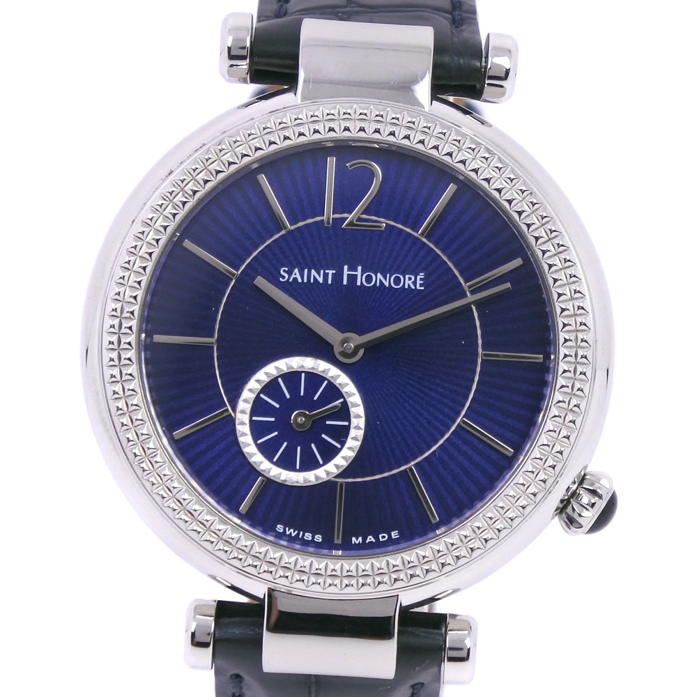 サントノーレ SAINT HONORE オーデシー 腕時計 SN7620211DFIN ステンレススチール×レザー クオーツ スモールセコンド 青文字盤 Aude Sea ユニセックス【中古】