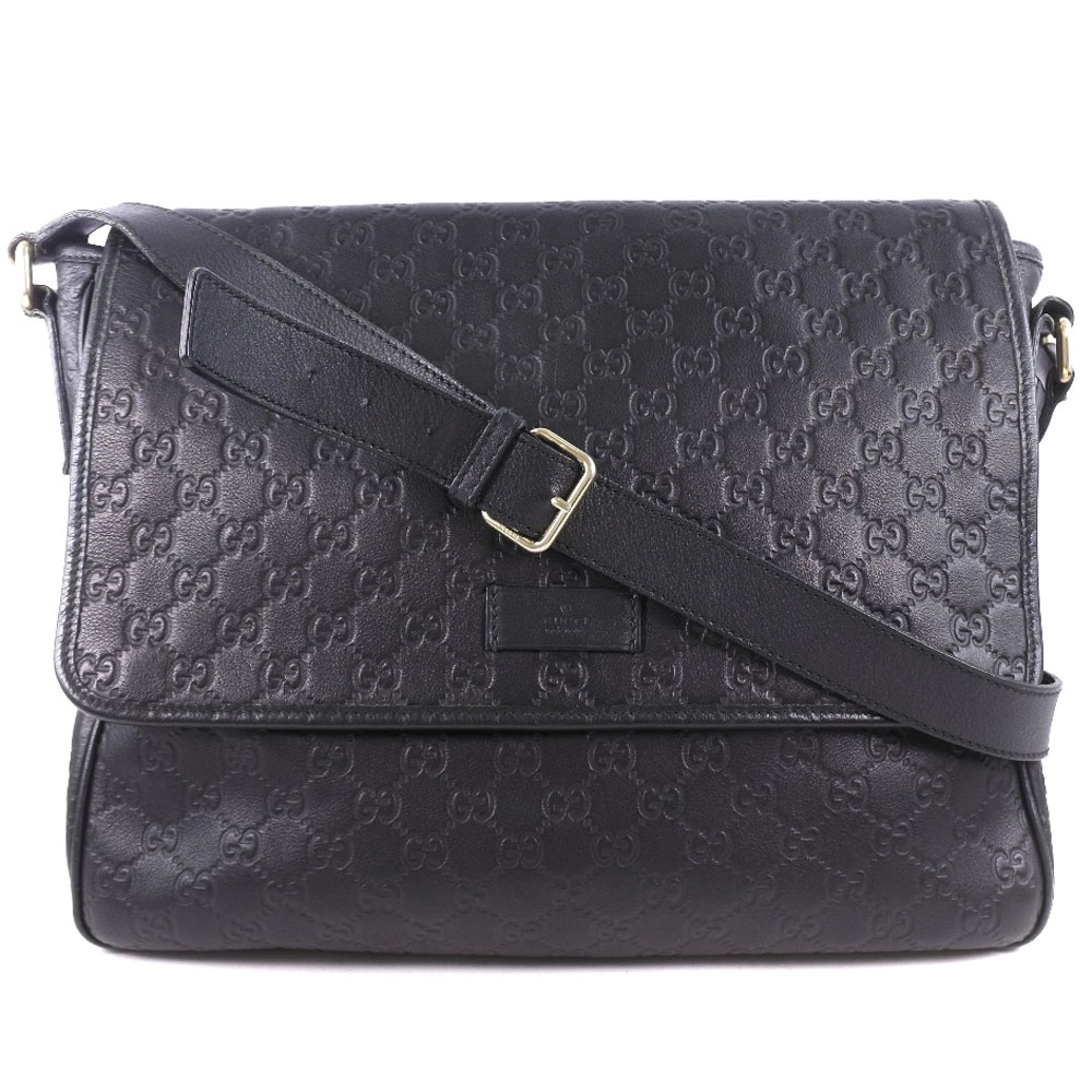 新作グッ Gucci グッチ メッセンジャーバッグ Gg シマレザー 黒 メンズ ショルダーバッグ 中古 A ランク Sokuhatsu Sou Kanou Css Edu Om