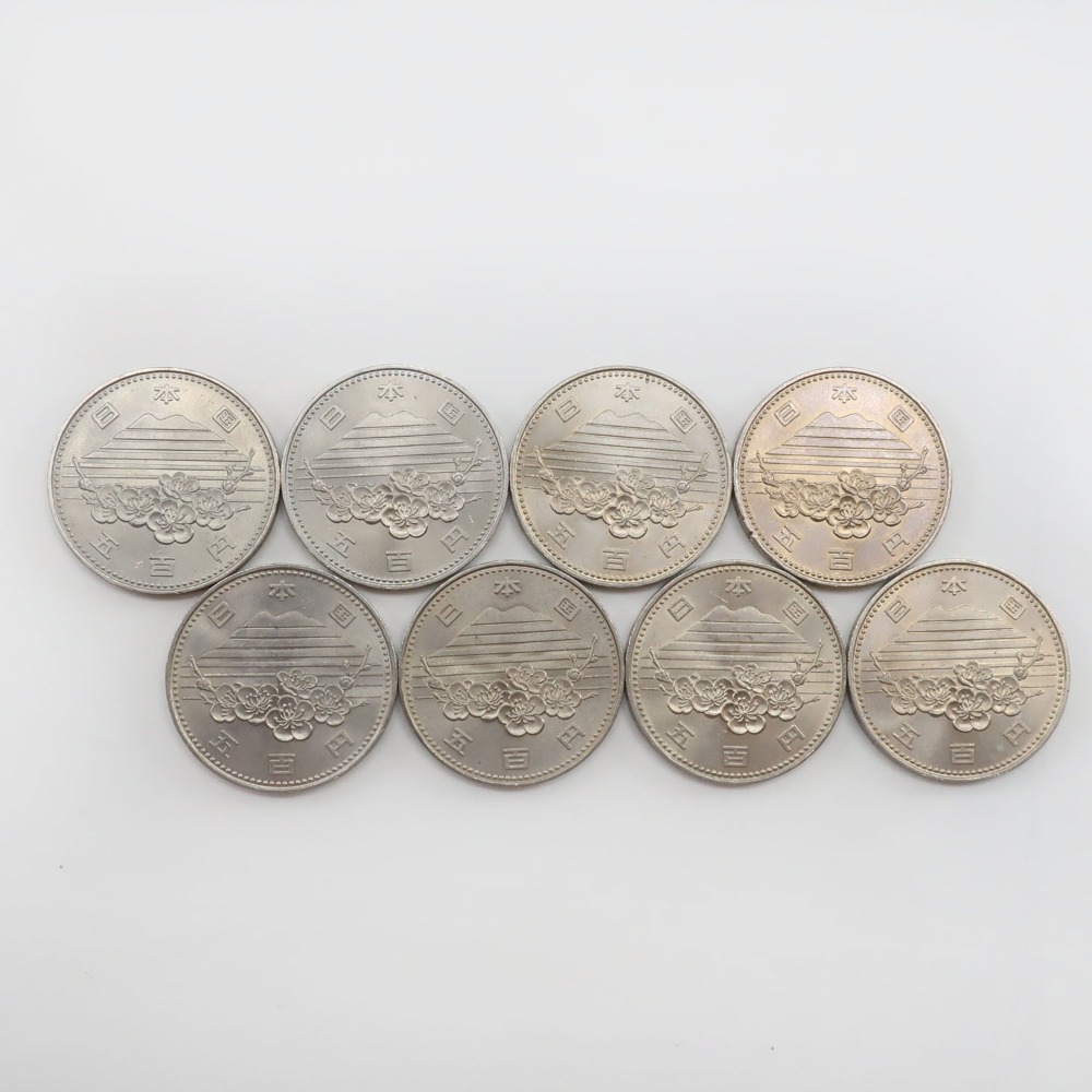 【スーパーセール10％OFF対象】大蔵省 Ministry of Finance EXPO85 貨幣 記念銀貨 五百円 500円硬貨 8枚  EXPO85 _【中古】A+ランク