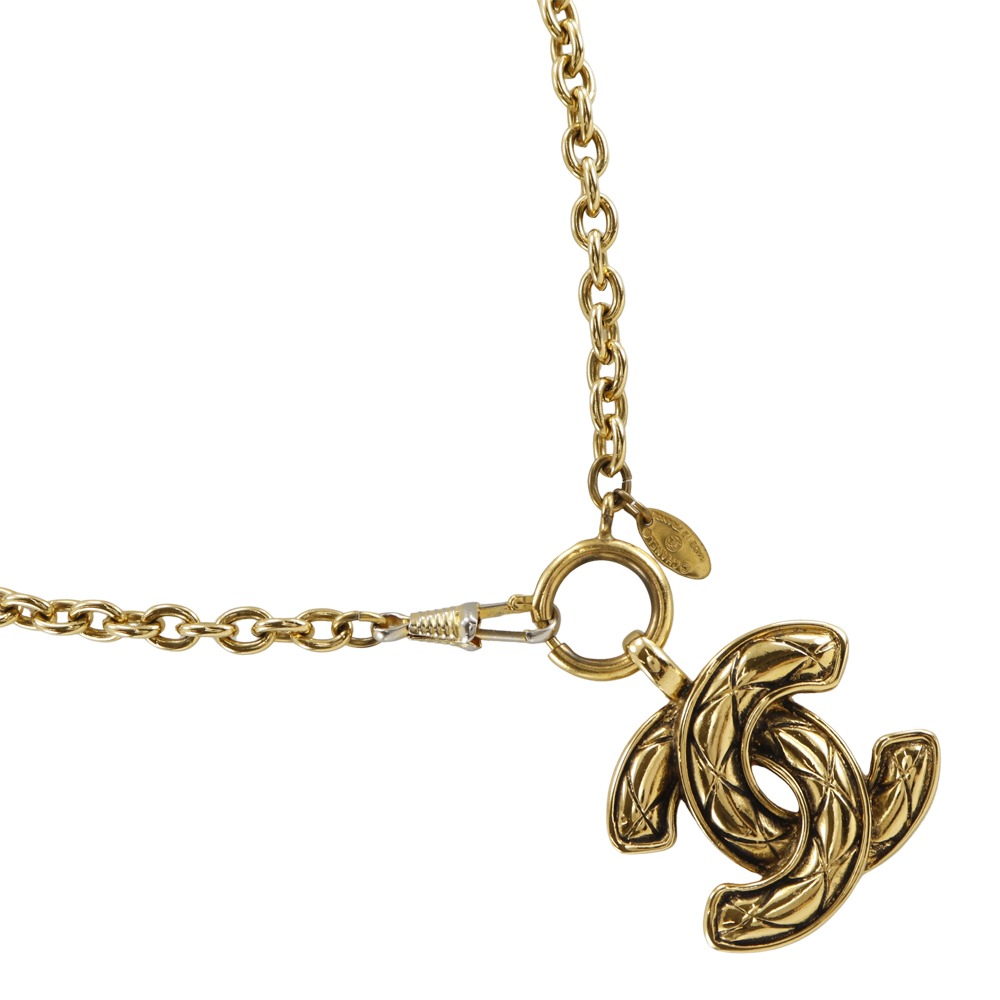 シャネル CHANEL ココマーク ネックレス マトラッセ 金メッキ フランス製 ゴールド 約74g COCO Mark レディース【中古】A-ランク｜質にしきの【ブランド販売・買取】