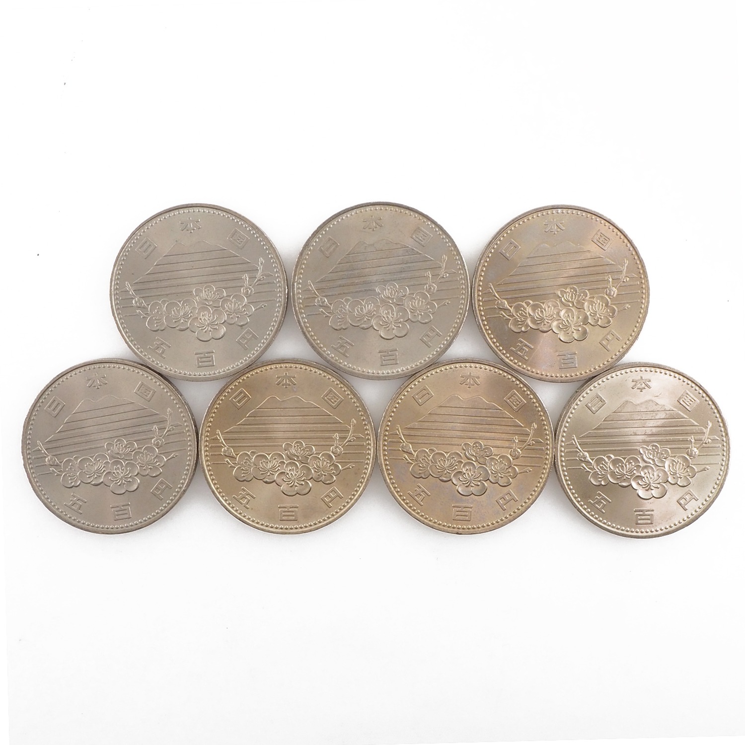 大蔵省 Ministry of Finance EXPO85 貨幣 記念硬貨 五百円 500円硬貨 7枚 EXPO85 _【中古】A+ランク