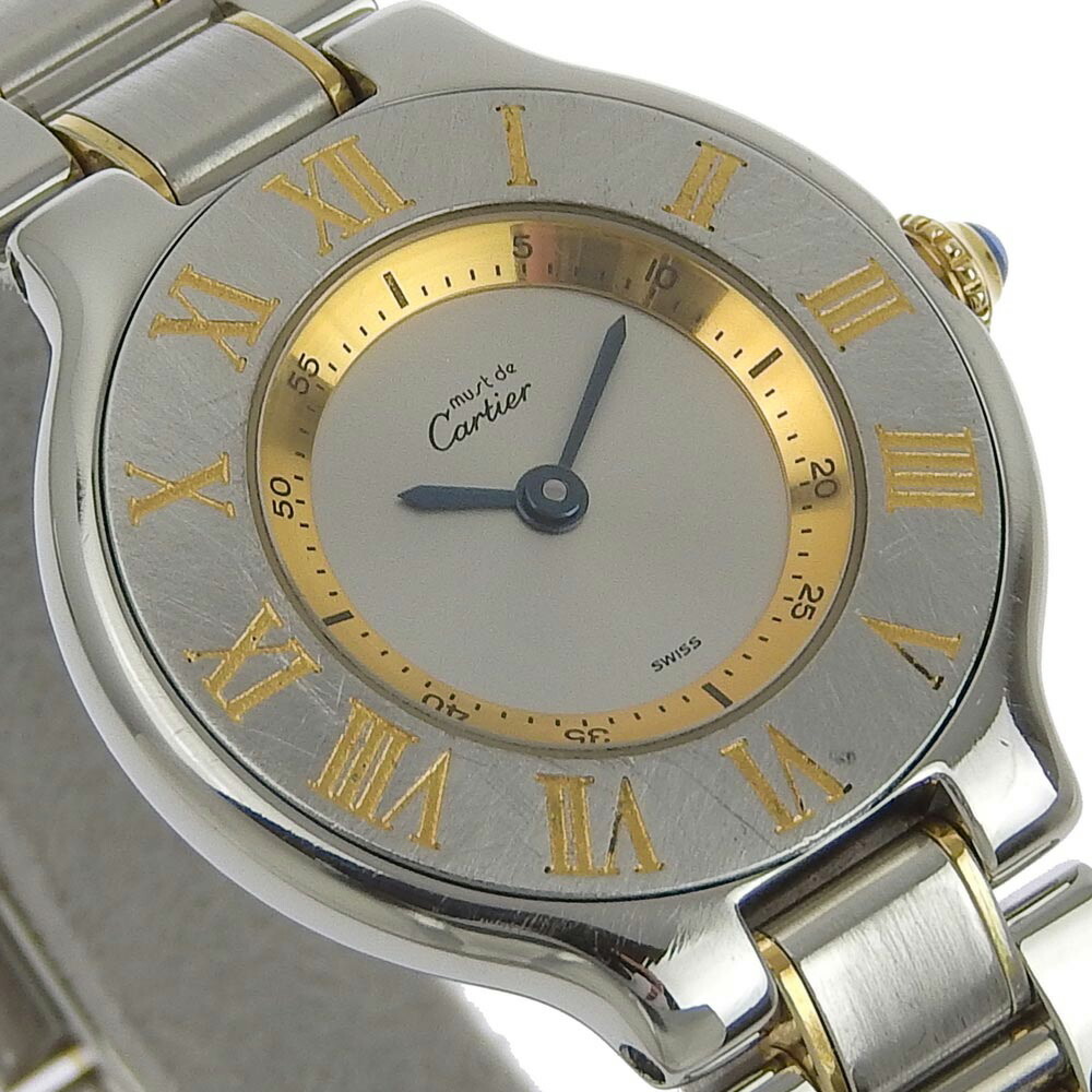 カルティエ マスト21 ヴァンティアン ステンレススチール×金メッキ