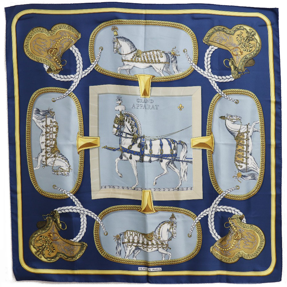 エルメス 大判スカーフ シルク 人気 美品 青 ブルー 馬 中古 楽天市場】【超美品】 エルメス ショール カレ ジェアン 140