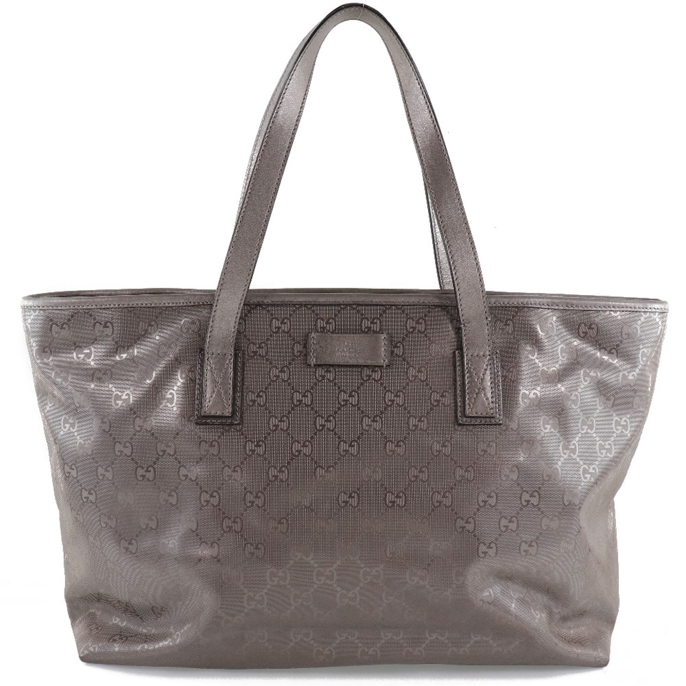 グッチ GUCCI トート トートバッグ GGインプリメ 211137 PVCコーティングキャンバス イタリア製 シルバー ファスナー Tote レディース【中古】B-ランク｜質にしきの【ブランド販売・買取】