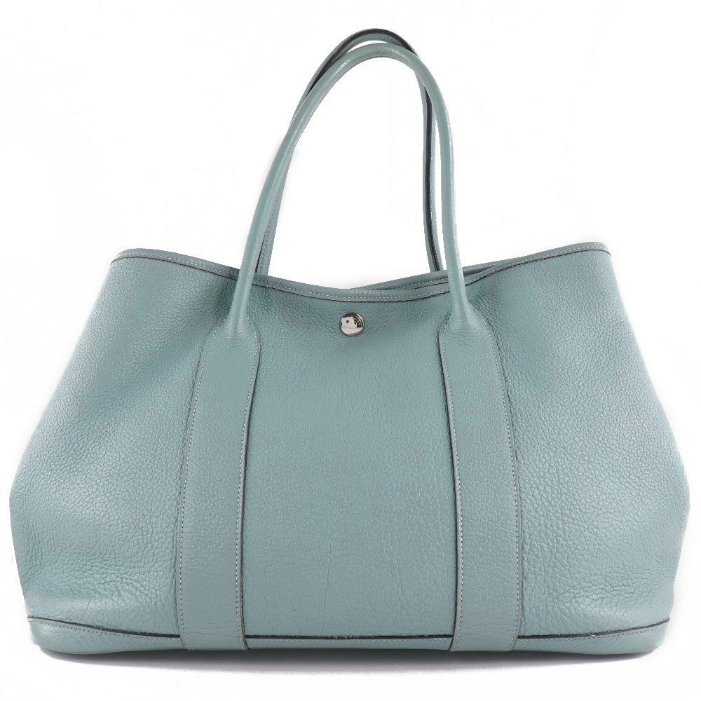エルメス HERMES ガーデンパーティPM トートバッグ ネゴンダ ブルーラン フランス製 2009年 水色 □M 肩掛け 手提げ A4 スナップボタン Garden party PM ユニセックス【中古】