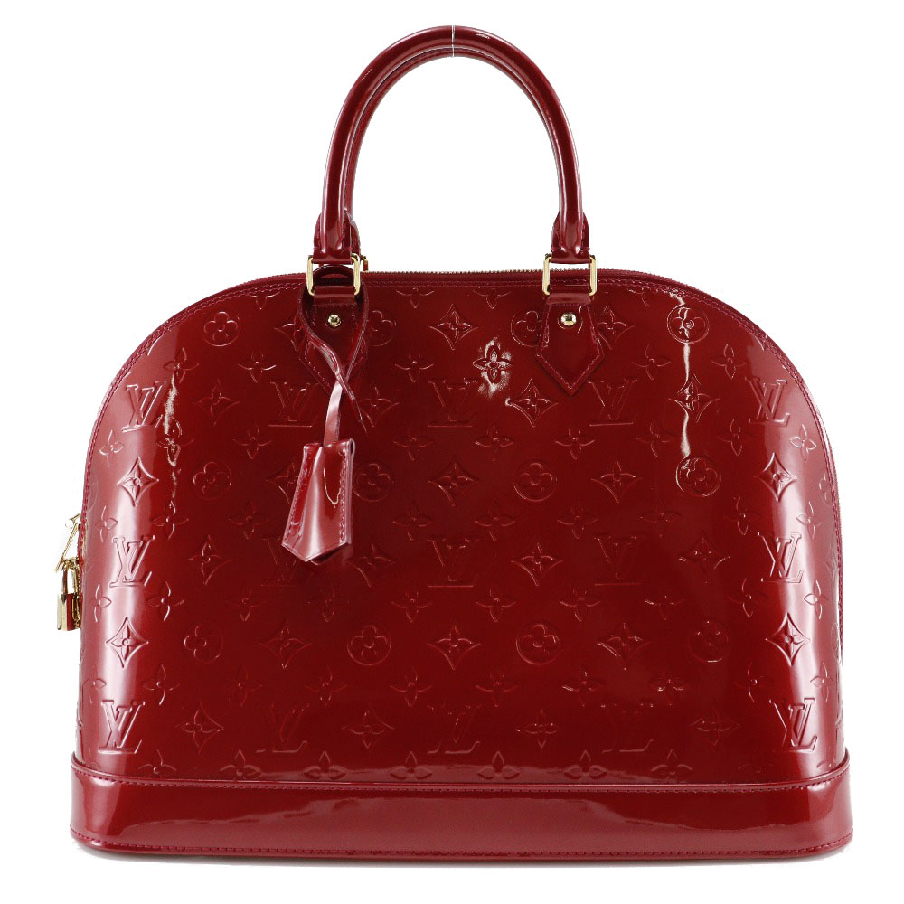 ルイ・ヴィトン LOUIS VUITTON アルマGM ハンドバッグ M93596 ヴェルニ ポムダムール フランス製 2009年 赤 MI2079 ダブルファスナー Alma GM レディース【中古】A-ランク