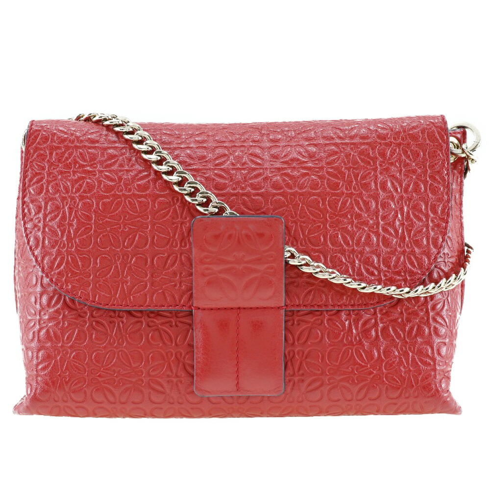 LOEWE / ロエベ | リピートアナグラム アベニュー チェーン ショルダーバッグ | オレンジ | レディース LOEWE - LOEWE / ロエベ | リピートアナグラム アベニュー チェーン